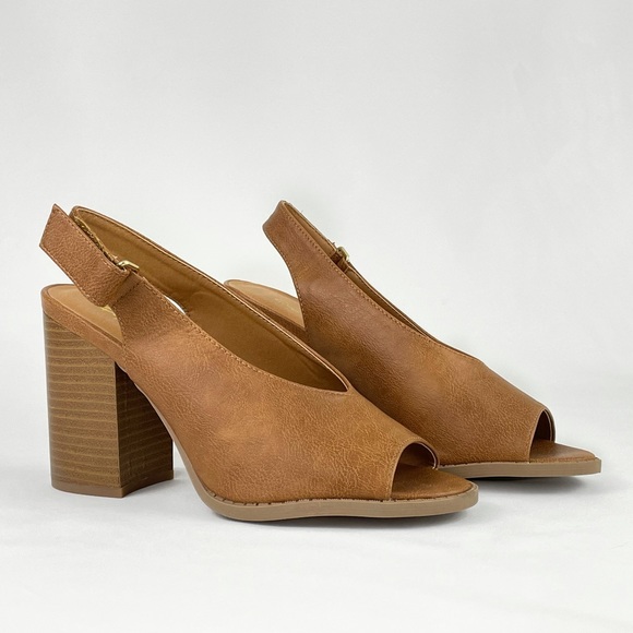 🆕 Peep Toe Slingback Heels - Picture 5 of 14